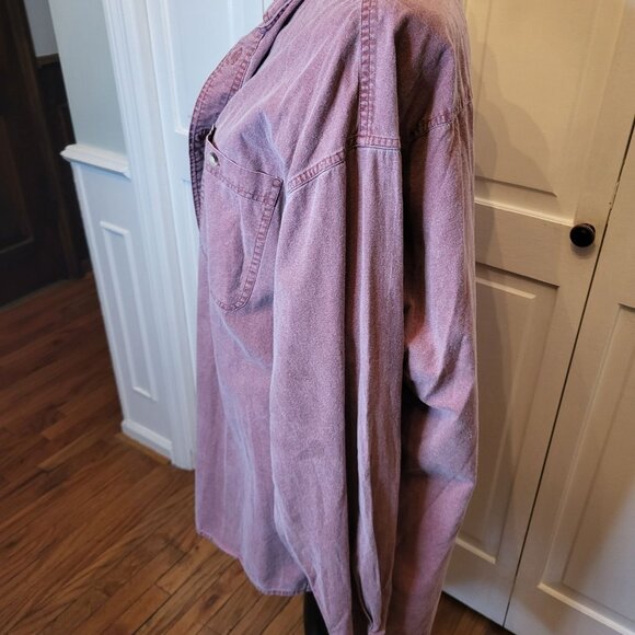 Men's Red Head Faded Burgundy Button Up Shirt XXL Western Grunge Skater Gorpcore - Picture 5 of 10